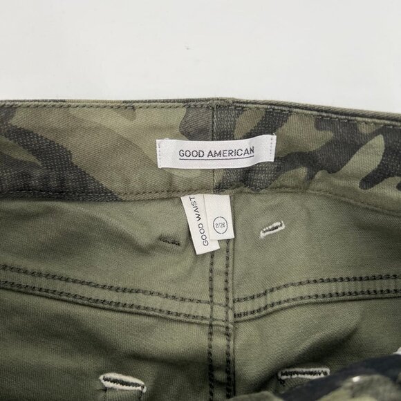 Good American Green Camouflage Skinny Jeans | Size 2, NWT - Picture 4 of 8